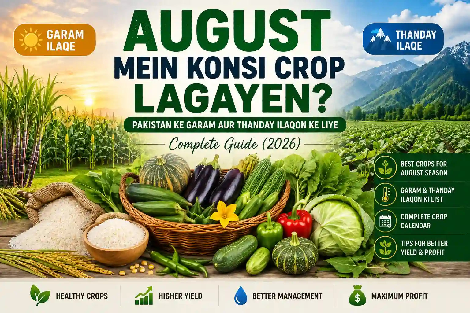 August Crop Calendar Pakistan – Complete Crop & Vegetable Guide (2026)