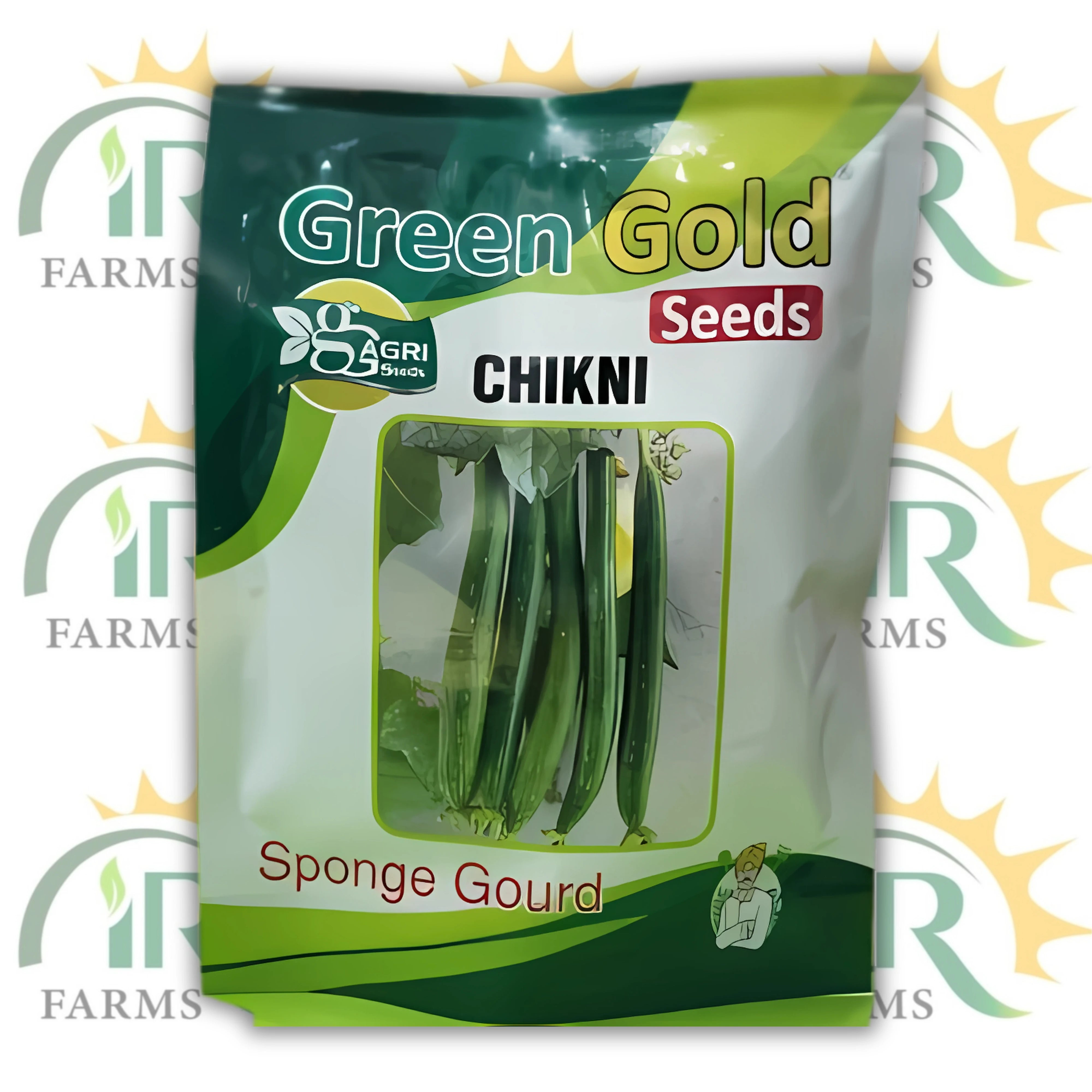 Sponge Gourd Chikni Seeds – 100gm | High-Yield Hybrid Vegetable Seeds | Green Gold