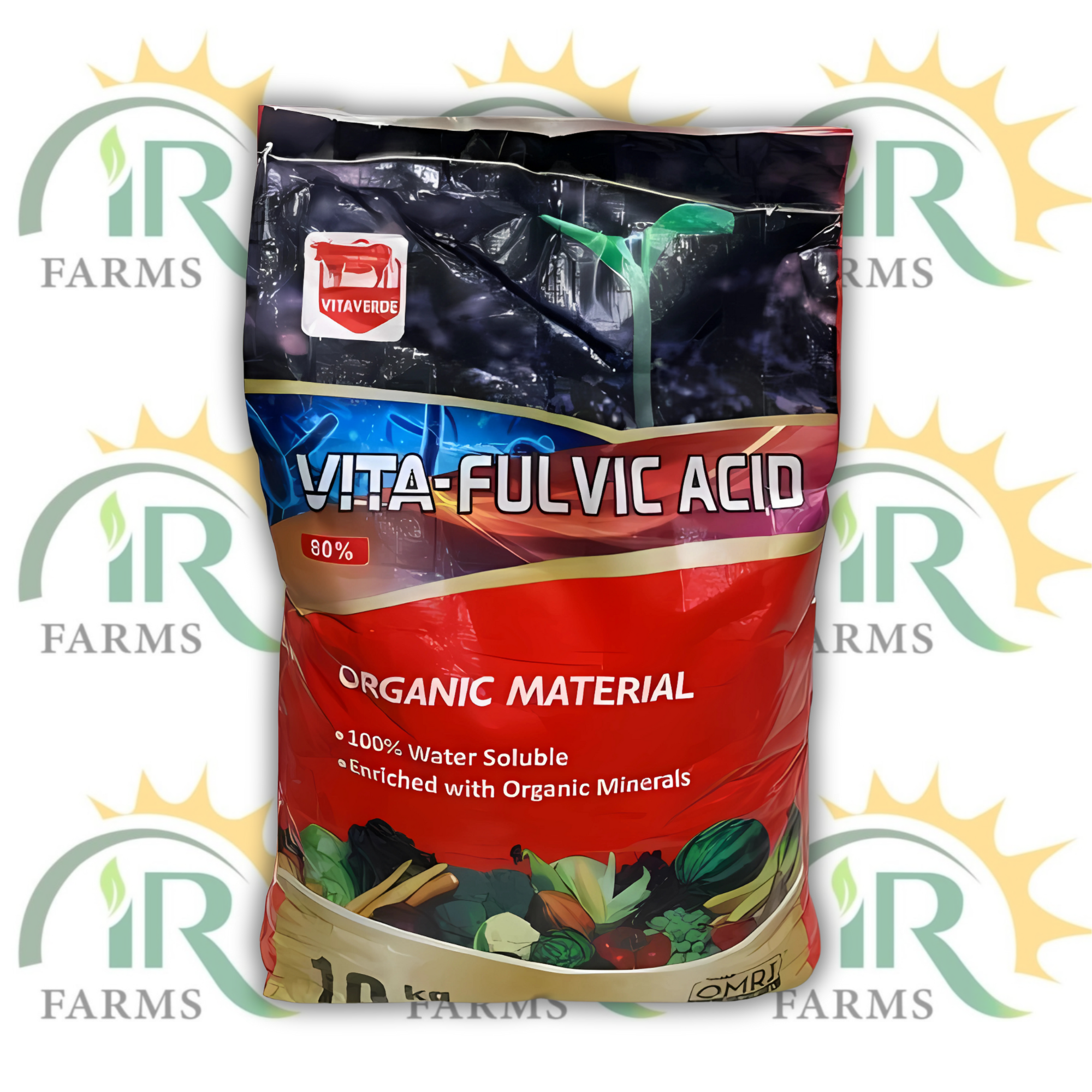 فلوِک ایسڈ 80 فیصد 10 کلو گرام امپورٹڈ بیگ پانی میں گھلنشیل نامیاتی معدنیات سے افزودہ ویٹا وردے کھاد