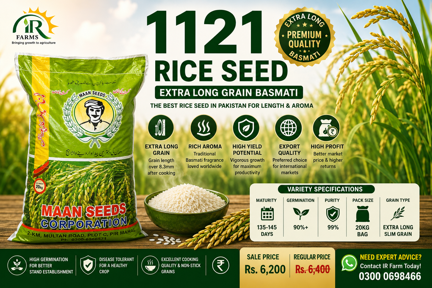Kainat 1121 Rice Seed 20kg