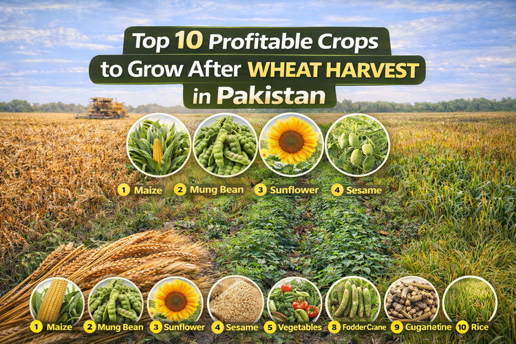 Top 10 Profitable Crops to Grow After Wheat Harvest in Pakistan