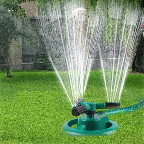 Automatic 360° Lawn Sprinkler 3 Arm 4 Nozzle For Watering Garden Plants/pipe Hose Irrigation Yard Water Sprayer Leak Free Design