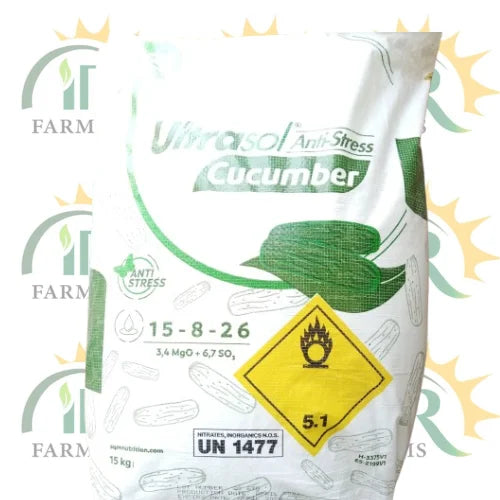 Ultrasol Anti Stress Cucumber 15kg Npk 15 8 26 ( Potassium Nitrate ) + 3, 4mgo + TE Swat Agro Chemicals Ultrasol antistress Magic for Green vegetables
