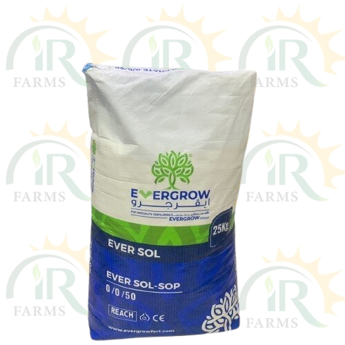 Ever Sol Potash 25kg FULLY SOLUBLE - Eversol SOP Potash 50 Sulphur 18 Egypt Evergrow Fertilizer IR Farm