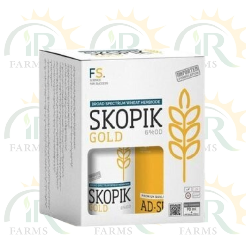 Skopik Gold 6OD ( An Oil Dispersion ) 90ML + Ad Spray 250ml For Wheat Weeds Best Weedicide | Herbicide Fertiscience Florasulam 2w/w Mesosulfuron Methyl 4w/w IR Farm