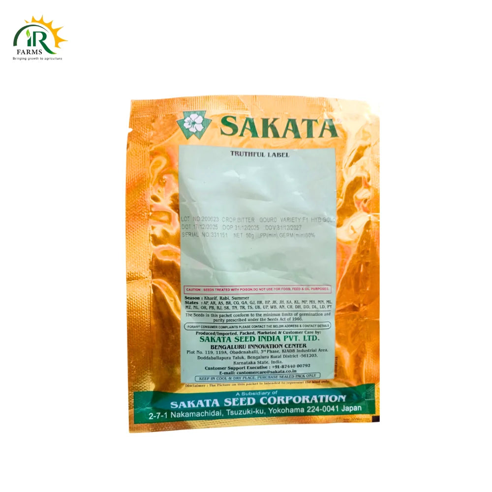 Golo Hybrid F1 Bitter Gourd 50g Seed By Sakata Seed - High-Yield, Heat-Tolerant Premium Karela Beej for Commercial Growers