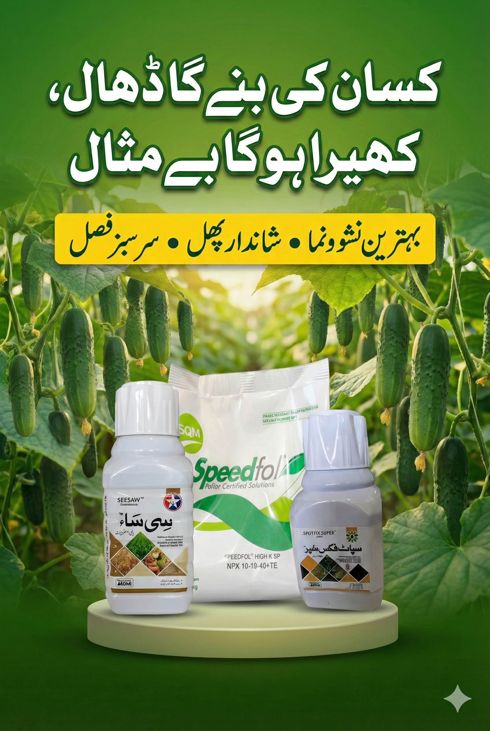 Crop Nutrition &amp; Protection Combo Pack – Speedfol K NPK 10-10-40 + Seesaw Bio Stimulant + Tara Spotfix Super