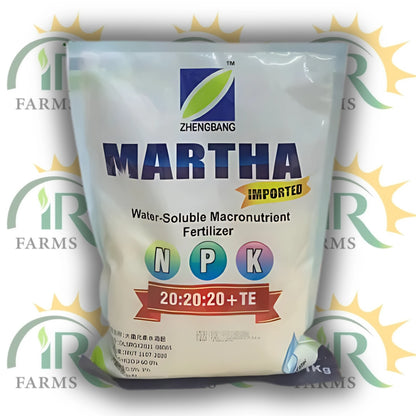 Martha 1kg NPK 20:20:20 + TE Fertilizer – Water Soluble Macronutrient with Micronutrients | Zhengbang