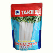 Radish (Rabano) Mino Early Long White Seeds – 400g, 90% Germination | Takii's