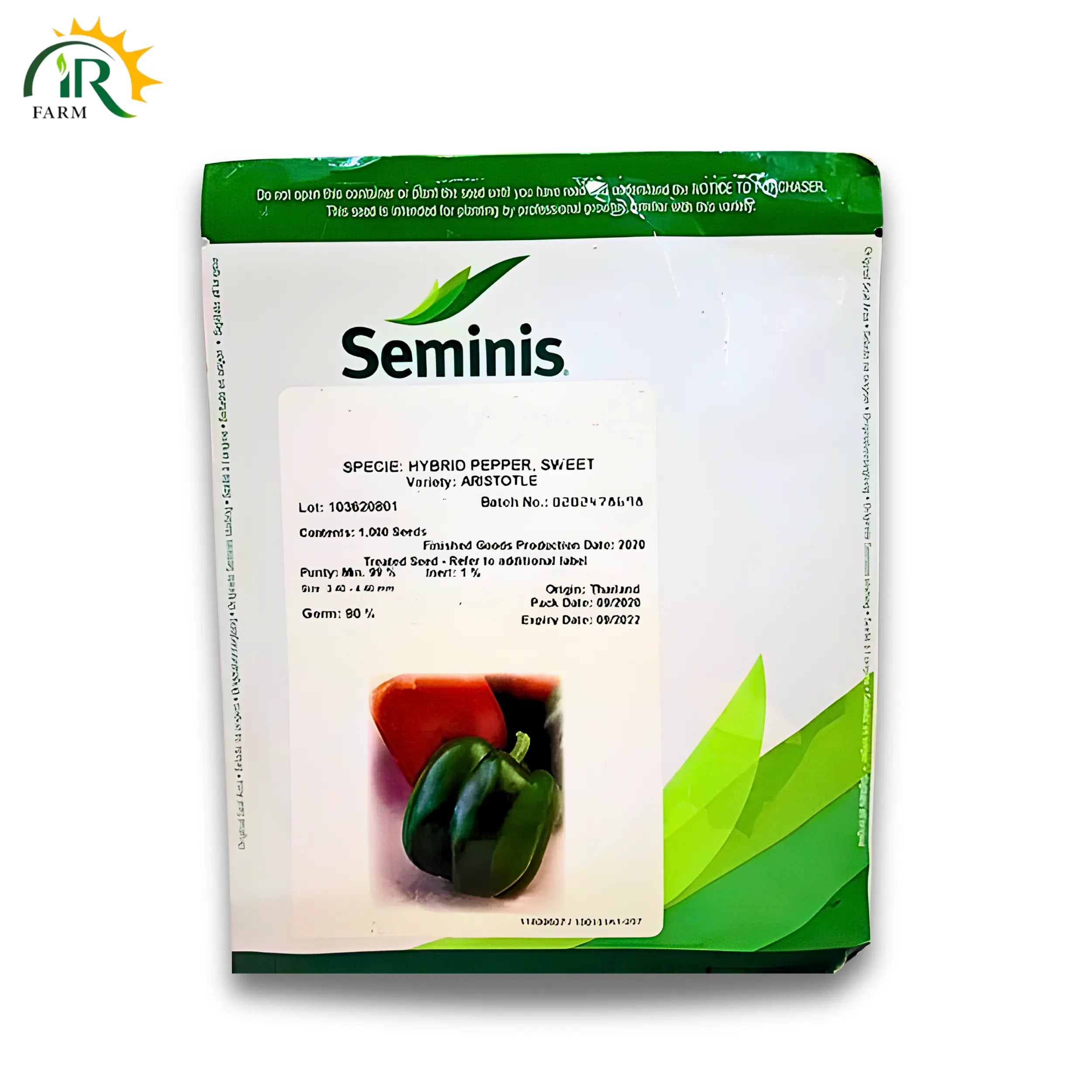Seminis Aristotle F1 Hybrid Bell Pepper Seeds (1000 seeds)| High-Yield & Disease-Resistant Capsicum.
