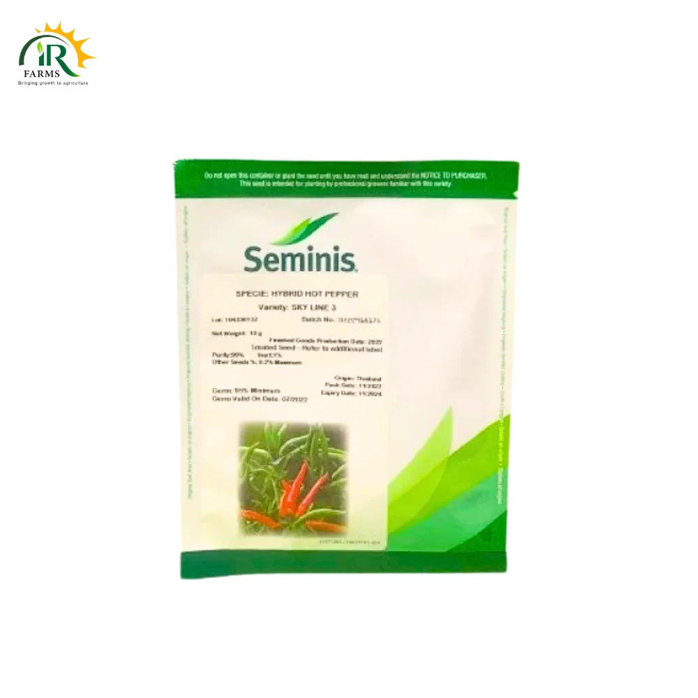 Skyline 3 F1 Hybrid Hot Pepper Seeds 10gm – High-Yielding Upright Chili Variety by Seminis for Continuous Fruiting and High Pungency