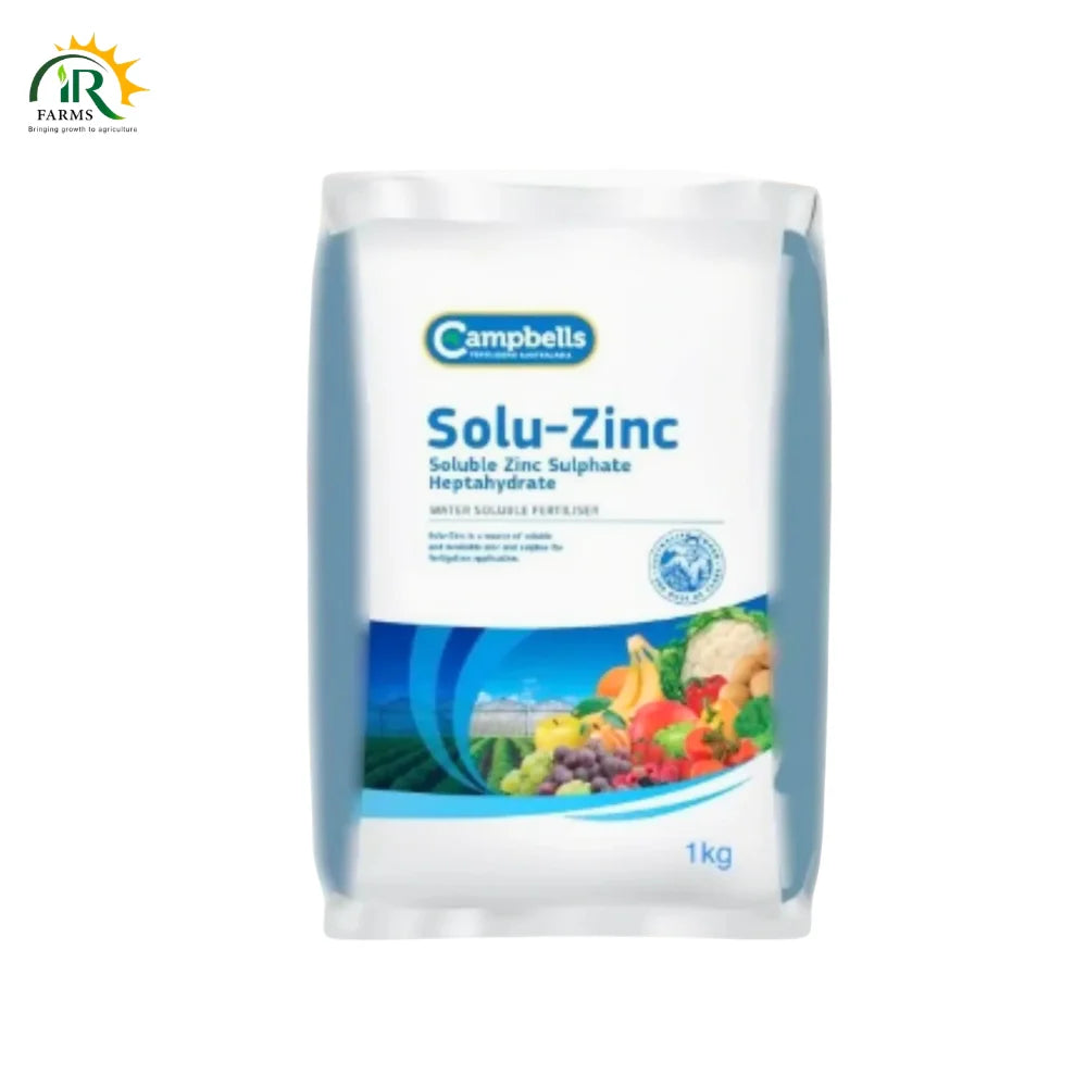 Solu Zinc 1kg _ Zinc Sulphate Heptahydrate Fertilizer _ 33% Zn + 5% Sulphur _ Water Soluble _ Campbells Australia