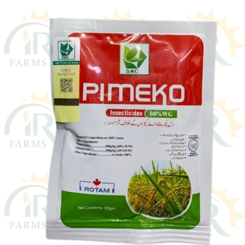 Pimeko Insecticide 80WG 60GM Pymetrozine + Nintenpyram for plant hoppers, aphids, sucking insects pests Swat agro IR Farm